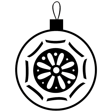 Sticker boule de Noël déco fleur